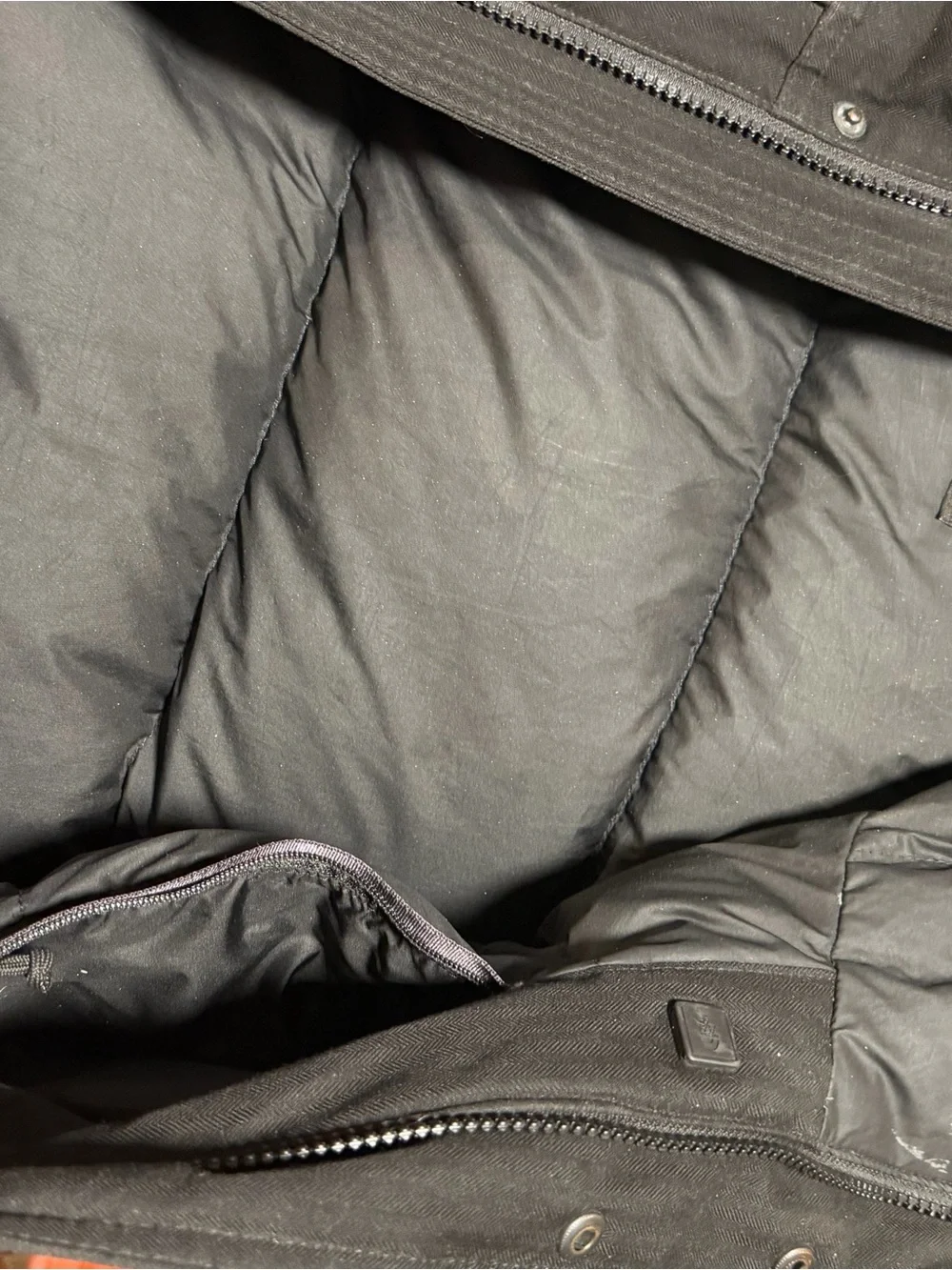 The North Face Men's Black Puffer Jacket with White Logo